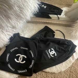 Chanel pants & matching shirt.